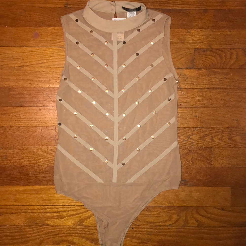 Studded Nude Transparent Top